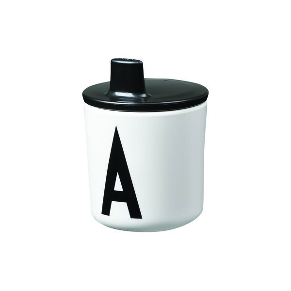Drinking Lid for Eco A-Z kids cups, black, Design Letters