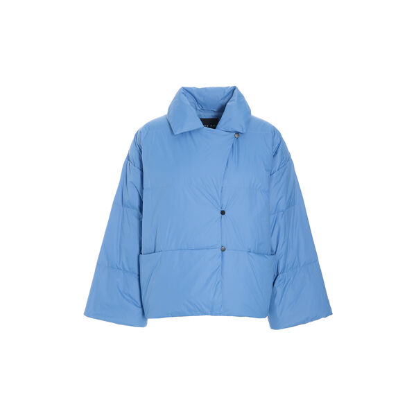 Feather down jacket with lapel, lake blue, BITTE KAI RAND
