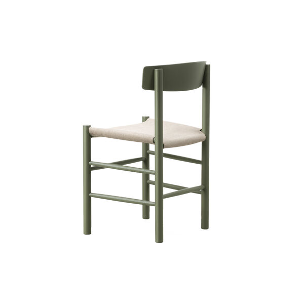 J39 Mogensen Chair with Seat Upholstery, khaki green/natural canvas, Fredericia Furniture