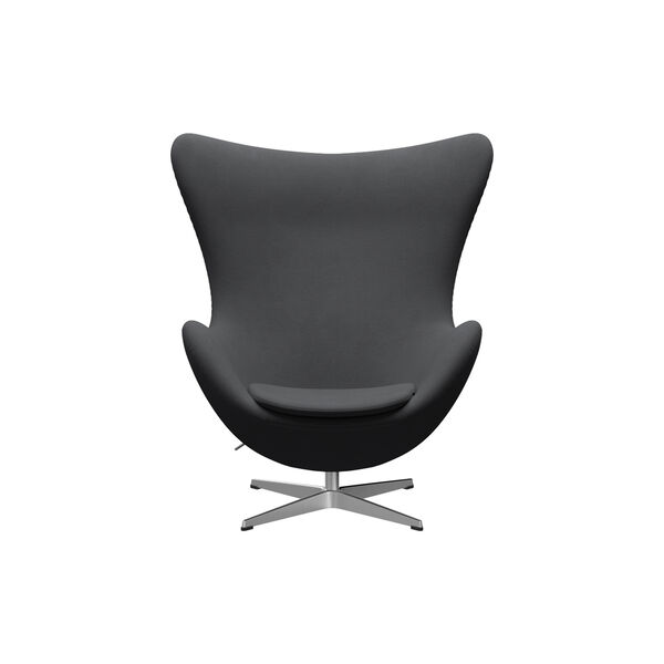 Egg&trade; 3316 Lounge Chair, Christianshavn 1172 grey uni/satin brushed aluminium, Fritz Hansen