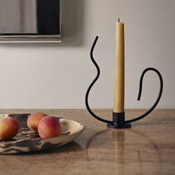 Valse Candle Holder Low, black, Ferm Living