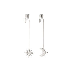 2024 Christmas Candleholder Star & Moon, silver, Georg Jensen