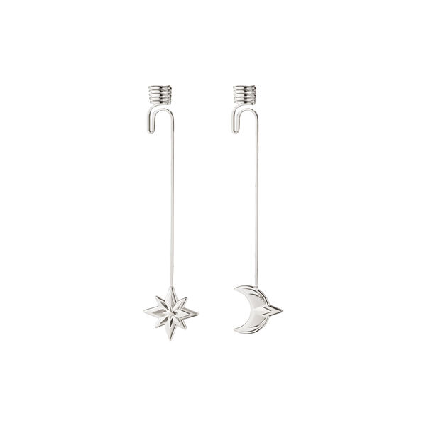 2024 Christmas Candleholder Star & Moon, silver, Georg Jensen