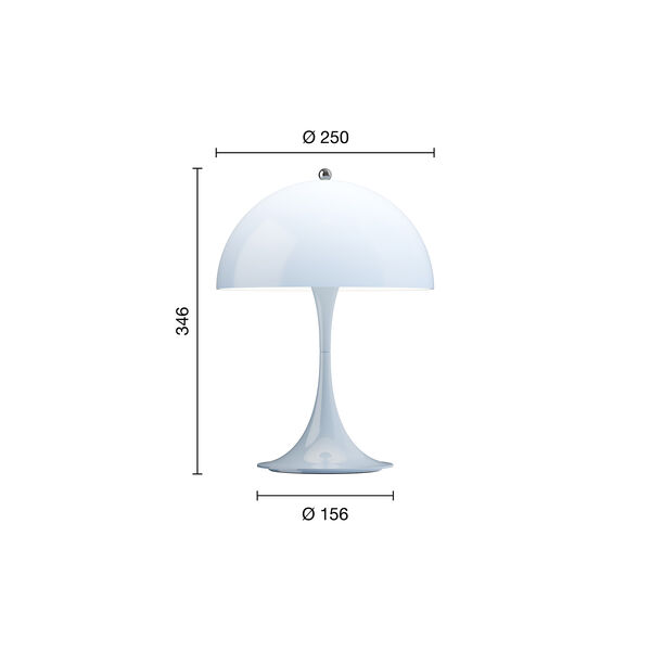 Panthella 250 Portable Table Lamp, opal pale blue Panthella 250 Portable Table Lamp, opal pale blue, Louis Poulsen