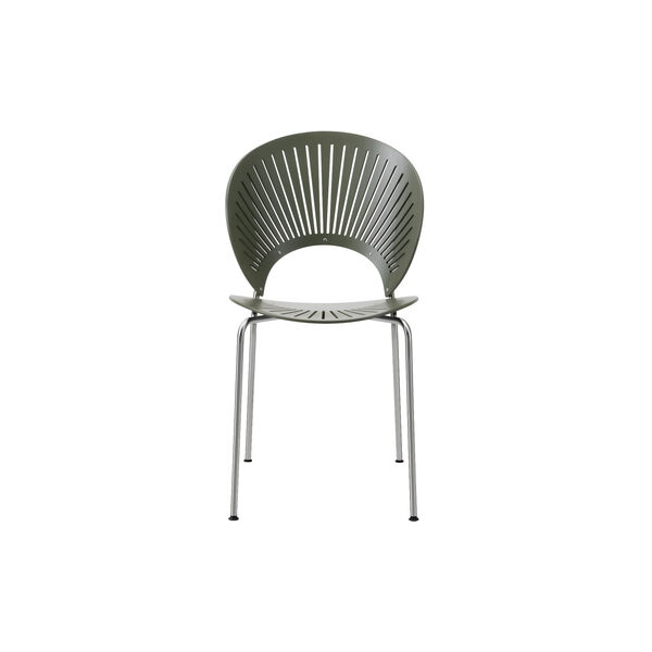 3398 Trinidad Chair, khaki green/chrome, Fredericia Furniture