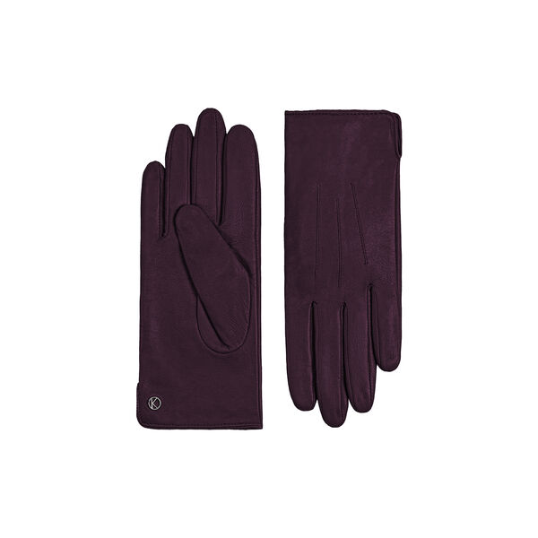 Carla Leather Gloves, deep purple, Kessler