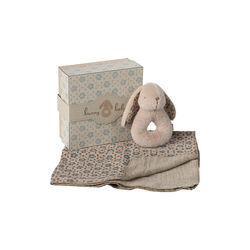 Bunny Rattle Set, powder, Maileg