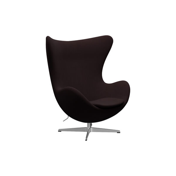 Egg&trade; 3316 Lounge Chair, Christianshavn 1142 dark red uni/satin brushed aluminium, Fritz Hansen