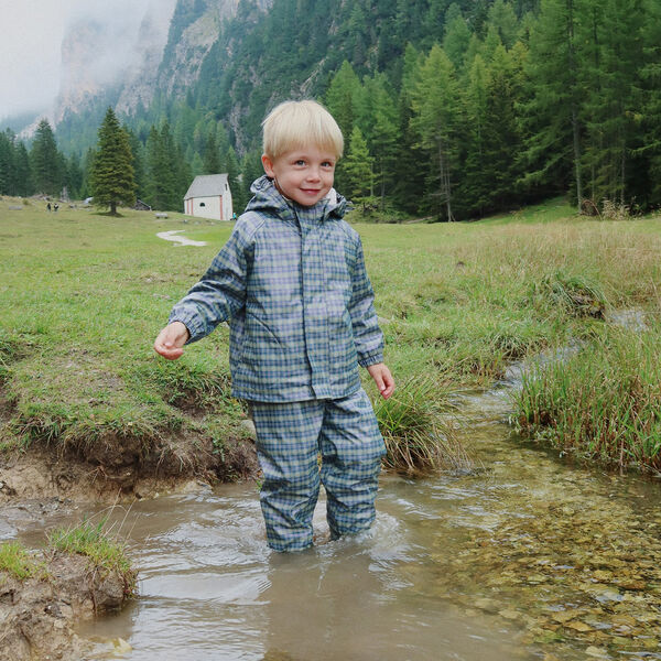 Rainy Palme Set, laurel blue check, Konges Sløjd