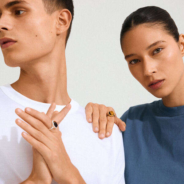 BETWEEN ring, gold plated, Pilgrim