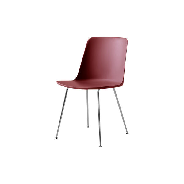 Rely HW6 Dining Chair, red brown/chrome, &Tradition