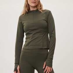 Butter Soft Half Zip True to body, charcoal olive, Rethinkit