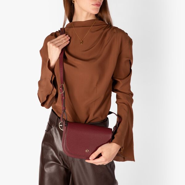 Pura Crossbody Bag | Burgundy, Aigner