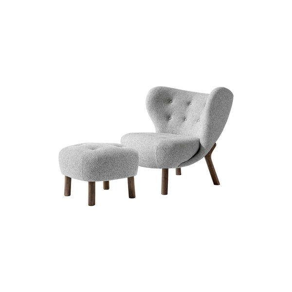 Little Petra VB1 Lounge Chair & Pouf ATD1, Hallingdal 0130/oiled walnut, &Tradition
