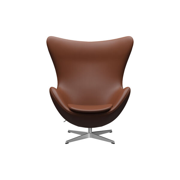 Egg&trade; 3316 Lounge Chair, Aura cognac/satin brushed aluminium, Fritz Hansen