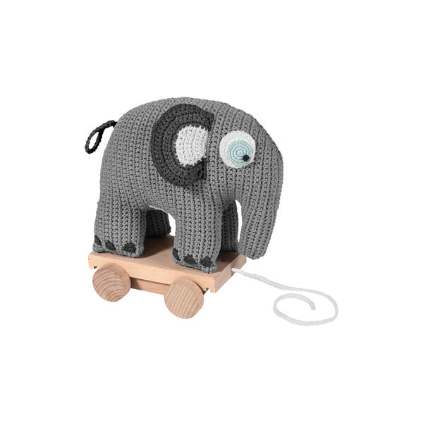 Fanto Crochet Pull-along Toy, classic grey Fanto Crochet Pull-along Toy, classic grey, Sebra