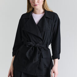Bouclino Belted Jacket, black, BITTE KAI RAND