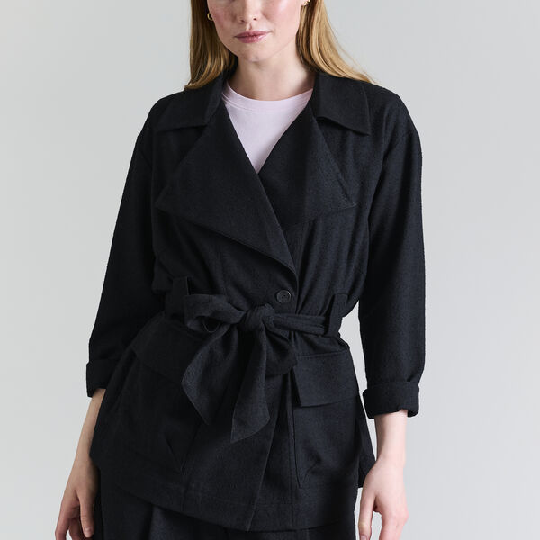 Bouclino Belted Jacket, black, BITTE KAI RAND