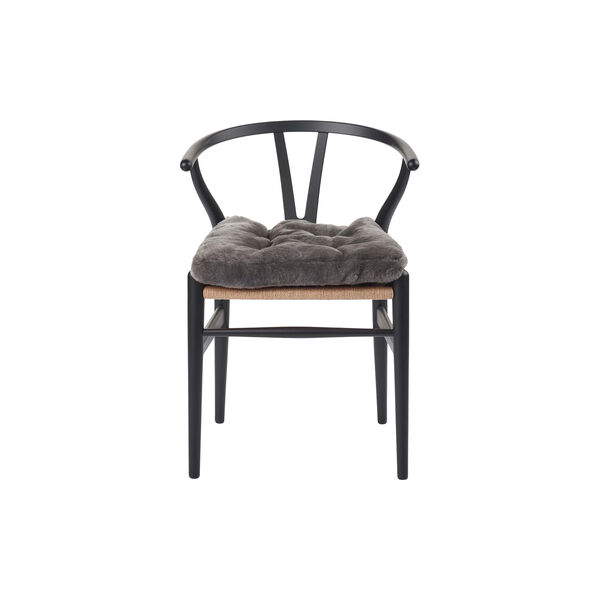 New Zealand Sheepskin Seat Cushion, dark grey, NATURES Collection