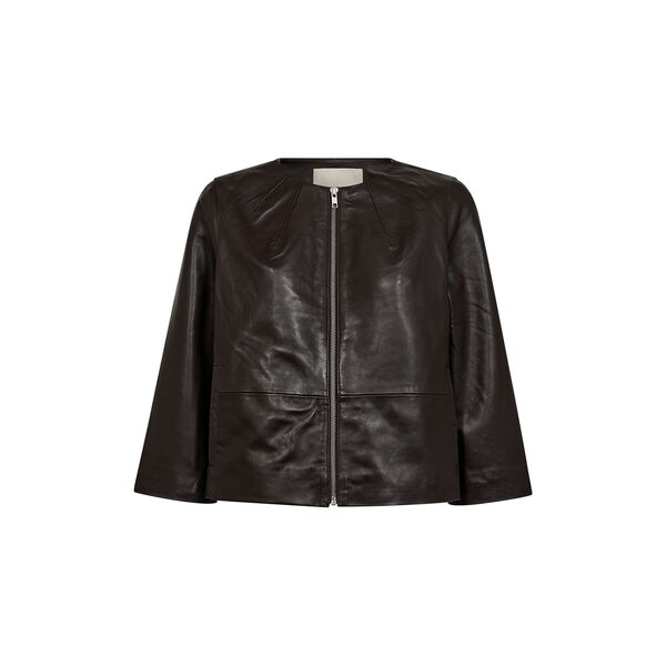 PD-Lanni Leather 3/4 Sleeve Jacket, black coffee PD-Lanni Leather 3/4 Sleeve Jacket, black coffee, Pieszak
