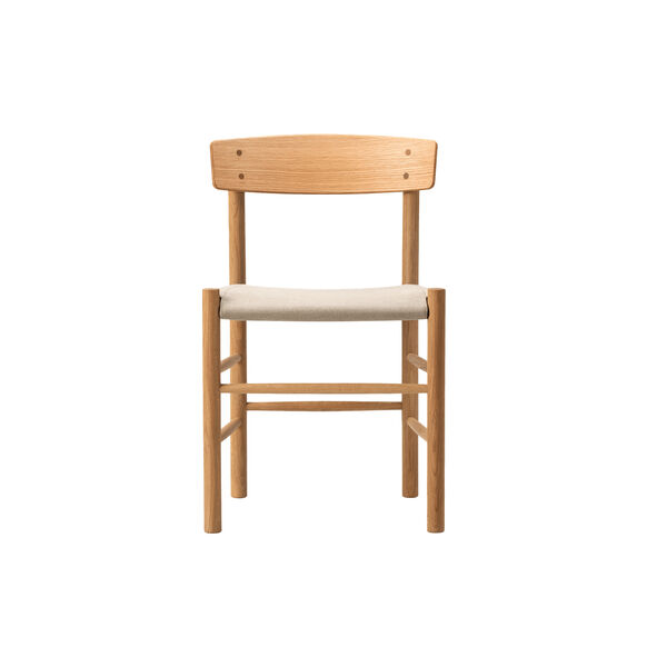 J39 Mogensen Chair with Seat Upholstery, oiled oak/natural canvas, Fredericia Furniture