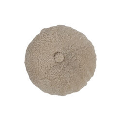 New Zealand Short Wool & Curly Sheepskin Cushion, pearl, NATURES Collection