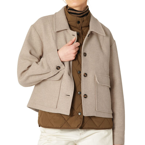 Short Buttoned Jacket, wheat, Ilse Jacobsen Hornb&aelig;k