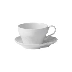 White Elements Cup with Saucer 26 cl, Royal Copenhagen