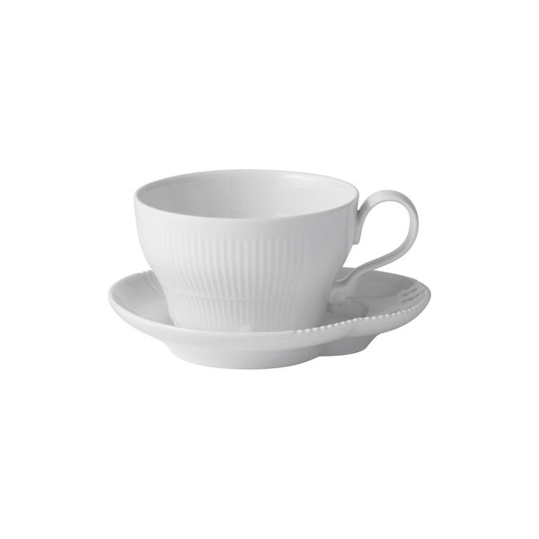 White Elements Cup with Saucer 26 cl, Royal Copenhagen