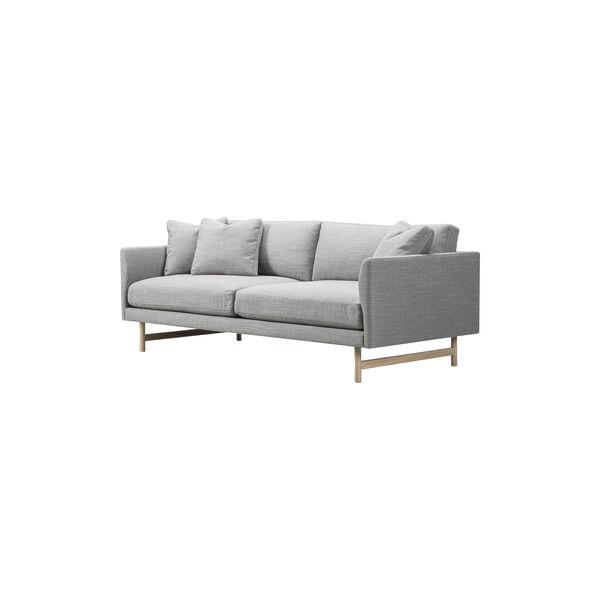 5552 Calmo 95 2-seater Sofa, grey/lacquered oak, Fredericia Furniture