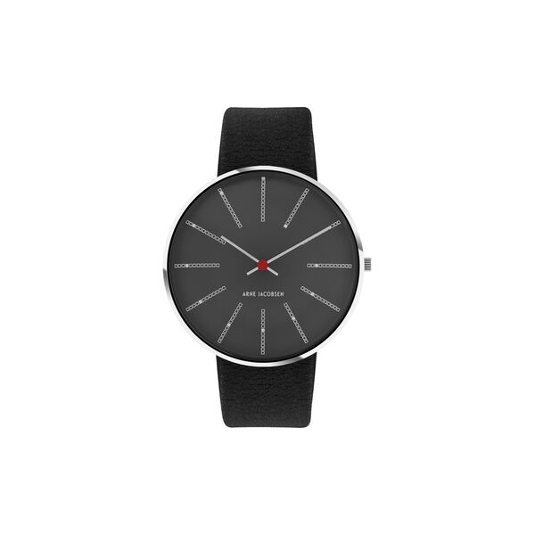 Bankers Wrist Watch, grey/steel/black, Arne Jacobsen Watches