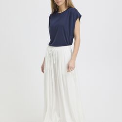 IHHETTA Trousers, cloud dancer w. blue stripe, ICHI