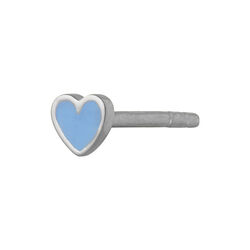 Petit Love Heart Light Blue Enamel Single, silver, Stine A Jewelry