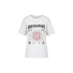 Tee with Coster heart print, pink heart / white, Coster Copenhagen