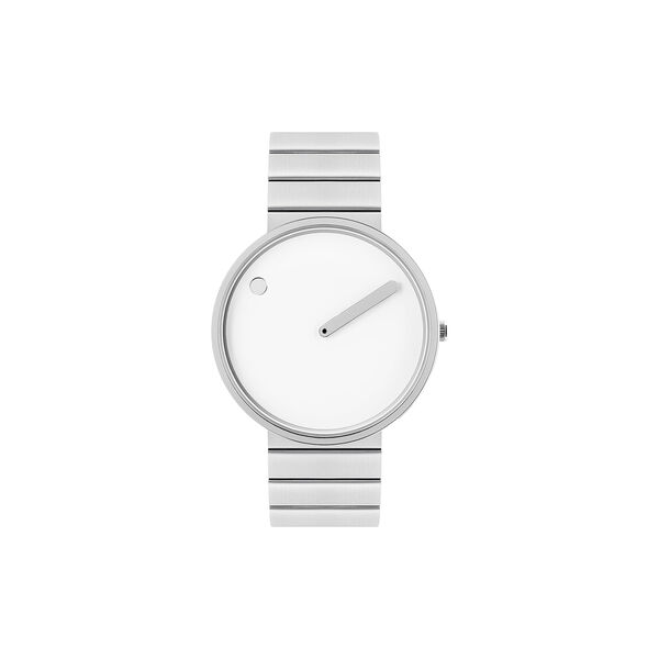 Picto Wrist Watch, white/brushed steel, PICTO