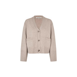 Alpha Knit Cardigan, mid brown melange, Second Female