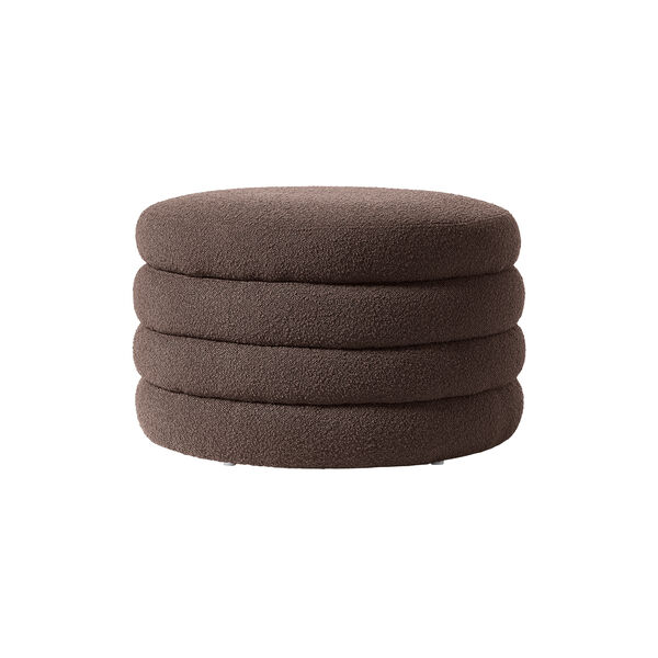 Alto XL Stool with Storage Space, boucl&eacute; dark brown, Westwing Collection
