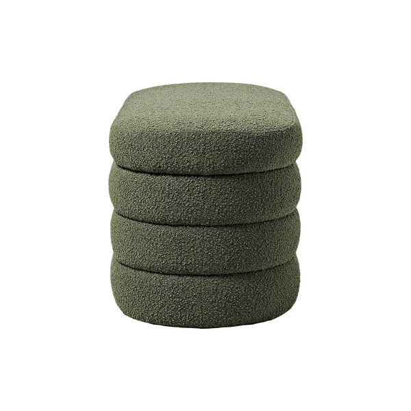 Alto Bench with Storage Space, bouclé dark green, Westwing Collection