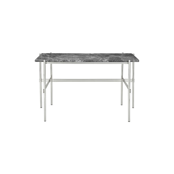 TS Desk, grey emperador marble/steel, GUBI