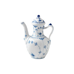 Blue Fluted Fluted Half Lace Coffee Pot with lid, Royal Copenhagen