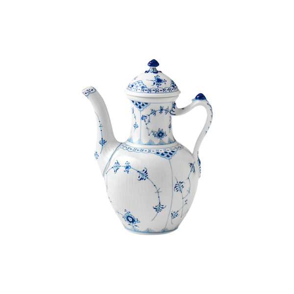 Blue Fluted Fluted Half Lace Coffee Pot with lid, Royal Copenhagen