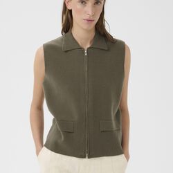 KBElvina Waistcoat, deep lichen green, Karen by Simonsen