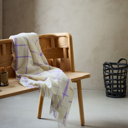 Warp and Weft Throw, 02106 vibrant - raw white/lilac, Silkeborg Uldspinderi