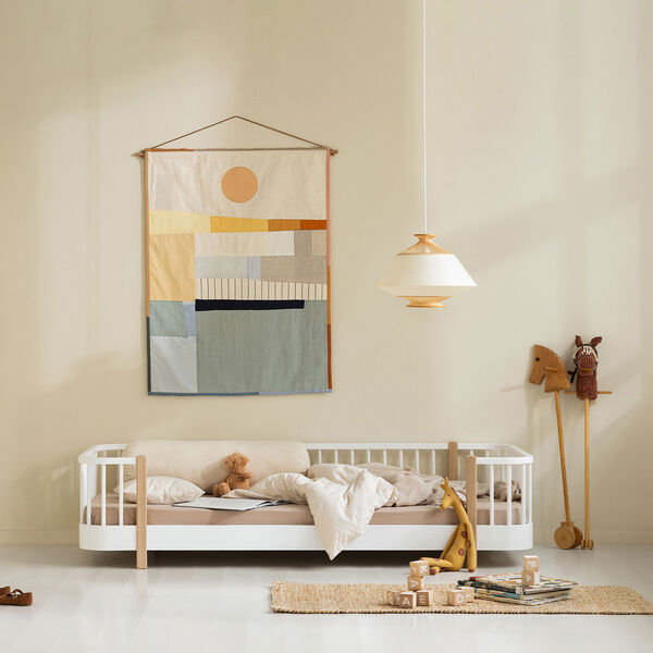 Wood Original Floor Bed, white/oak, Oliver Furniture