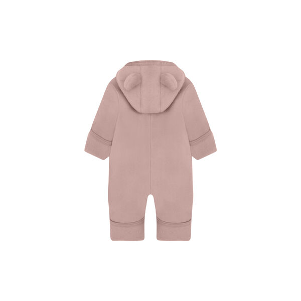 Pram Suit Ears Wool Fleece, mahogany rose, HUTTEliHUT
