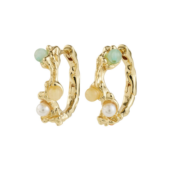 IRIS hoop earrings, gold plated, Pilgrim