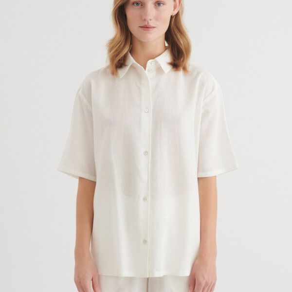 Carina Oversized Shirt, bright white, Basic Apparel
