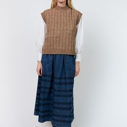 FinnLL Knit Vest SL, camel, Lollys Laundry