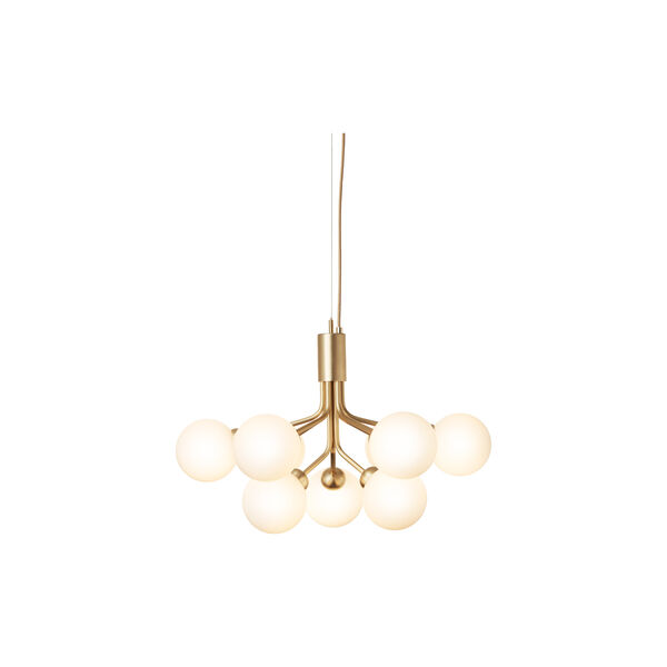 Apiales 9 Pendant, brushed brass/opal, Nuura