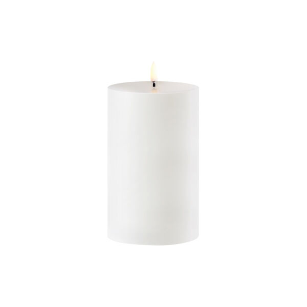 LED Outdoor Pillar Candle 15 cm, white, Uyuni Lighting
